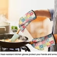 thumbnail image 4 of Pioneer Flower Floral Print Pattern Oven Mitt 2-Pack Set, Heat Resistant Kitchen Gloves, 7.7" X 12", 4 of 6