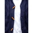 thumbnail image 5 of X RAY JEANS Mens Faux Shearling Shawl Collar Cable Knit Cardigan Sweater, Navy, 3XL, 5 of 6
