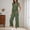 Green, variant on HAIJIE womens linen set two Piece Easter Sets for Women Summer Spring Lou-nge Sets Travel Vacation Outfits Cap Sleeve Side Slit Wide Leg Pants (Beige,S)
