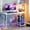 White, variant on Bestier Gaming Desk with LED Lights, 44'' Computer Desk with Reversible Shelves, PC Gamer Desk with Side Storage Bag, Hooks and Height Adjustable Shelf for Home Office, Carbon Fiber Black
