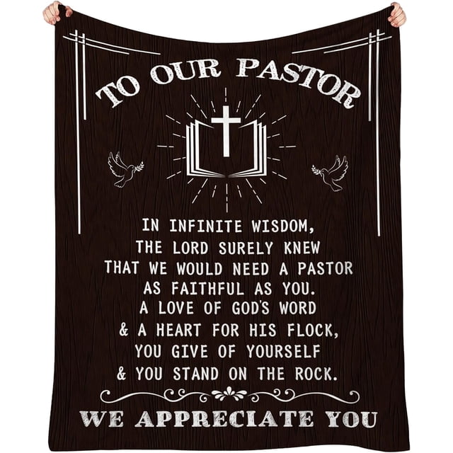 LHSHID Pastor Appreciation Gifts Pastor Blanket Pastor Gifts for Men Women Christian Gifts for Pastor Throw Blankets Thank You Gift for Pastor Appreciation Day Christmas