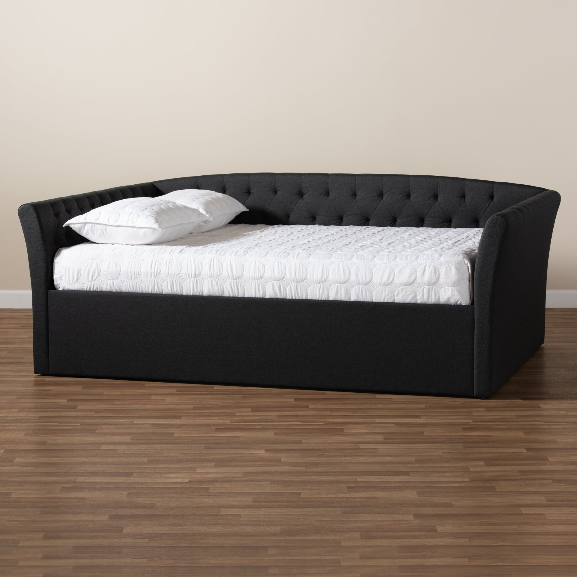 Baxton Studio Delora Dark Gray Upholstered Queen Size Daybed