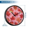 thumbnail image 3 of Voice Activated Clock with Glow Light 12 Inch Large Silent Wall Clock Battery Operated for Home Decor Red Maple Leaf Pattern, 3 of 8