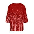 thumbnail image 5 of Mlqidk Plus Size Tunic Tops for Women 4x-5x Womens Plus Size Dressy Tops Button Henley Shirts Plus Size 3/4 Sleeve Tops Floral Print Casual Tshirt 5x Women Plus Size Clothing Red 5XL, 5 of 6