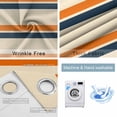 thumbnail image 4 of Orange Blue Stripe Blackout Curtains for Bedroom/Living Room, Thermal Insulated Kitchen Curtains, Minimalist Farmhouse Stripes Grommet Darkening Window Treatment Drapes 27.5"x39"x2, 4 of 8