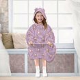 thumbnail image 7 of Wearable Blanket with Sleeves and Pocket Oversized Hooded Sweatshirt 3-14 YR Cartoon Mermaid Pattern S, 7 of 7