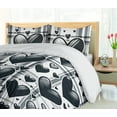 thumbnail image 3 of Ambesonne Hearts Duvet Cover Set, Monochrome Love Art on Plaid, Twin, Dark Violet Blue Eggshell, 3 of 4