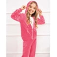 thumbnail image 2 of Oudiya Girls 2 Piece Outfits Velour Tracksuit Hoodie and Jogger Set Sweatsuit Athletic Clothes Sets, 2 of 6