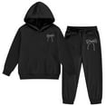 thumbnail image 3 of Teen Sweatsuit 2PC Long Sleeve Bow Hoodies Pullover and Jogger Pants Winter Clothes Girls Clothing Size 12-13 Years, 3 of 5
