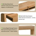 thumbnail image 2 of Noble House Weyburn Modern Fluted Console Table with Drawers, Solid Wood Veneer Sofa Table for Living Room, Natural, 2 of 9