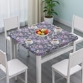 thumbnail image 3 of Square Tablecloth with Elastic Edges 34 * 34 Inch Pioneer Waterproof Purple Rose Gray Image Table Cover Washable Indoor and Outdoor for Party Kitchen Dinner Banquet Patio Picnic, 3 of 6