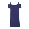 thumbnail image 3 of TNOBHG Women Dress Women's Summer Dress V-neck Off-shoulder Rhinestone Decor Tight Waist Soft High Elasticity Perfect for Parties Casual Occasions V-neck, 3 of 8