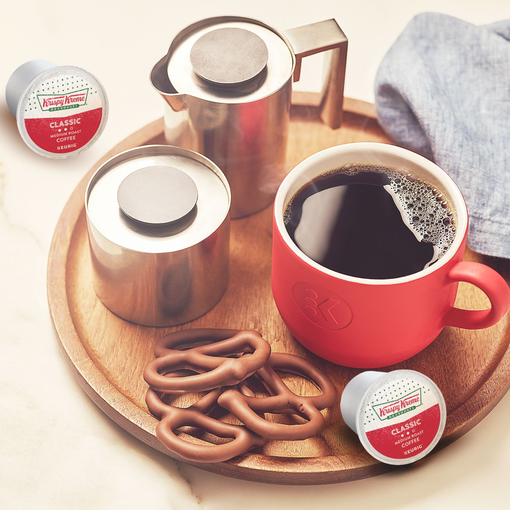 Krispy Kreme Classic K-Cup Coffee Pods, Medium Roast, 18 Count for Keurig Brewers