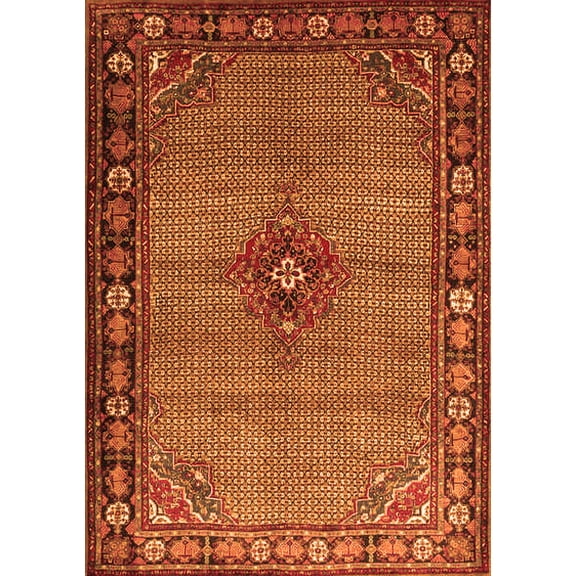 Ahgly Company Indoor Rectangle Persian Orange Traditional Area Rugs, 5' x 7'