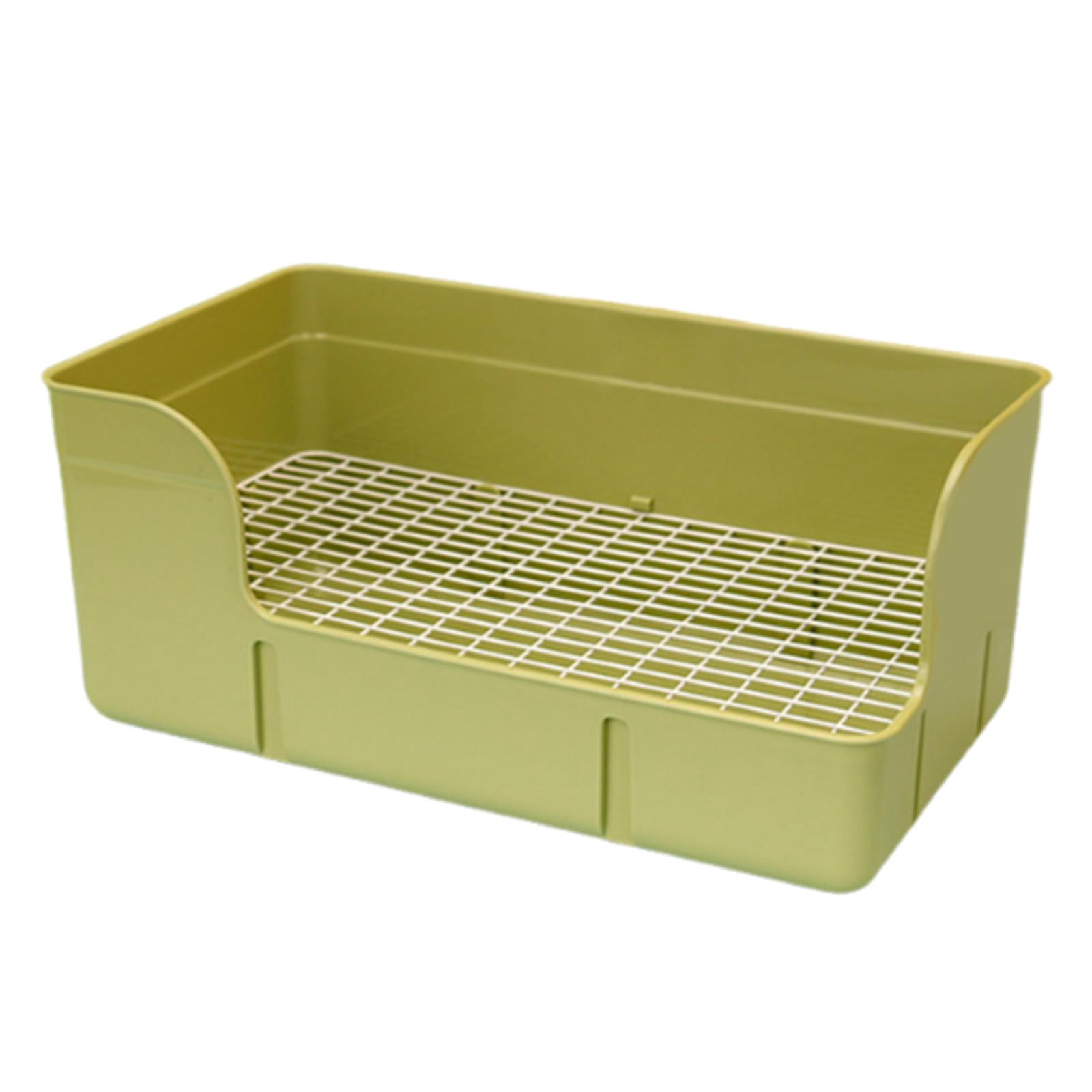 Serenable Pet Rabbit Litter Box Bedpan Rabbit Urinal Tray for Ferrets Chinchillas Rats Green
