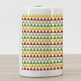 thumbnail image 3 of Retro Ceramic Toothbrush Holder, Colorful Triangles Sharp Edged Geometric Shapes in Horizontal Line, Decorative Versatile Countertop for Bathroom, 4.5" X 2.7", Dark Coral Pale Green, by Ambesonne, 3 of 4