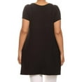 thumbnail image 4 of Women's Plus Size trendy style casual solid short sleeve side pocket tunic top., 4 of 4