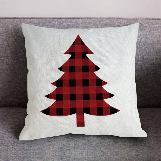 LSLJS Décorative Housse de Coussin de Noël, Housse de Coussin en Coton et Lin pour Canapé, Décorations de Noël