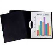 Storex Swing Clip Clear Report Covers, All Black
