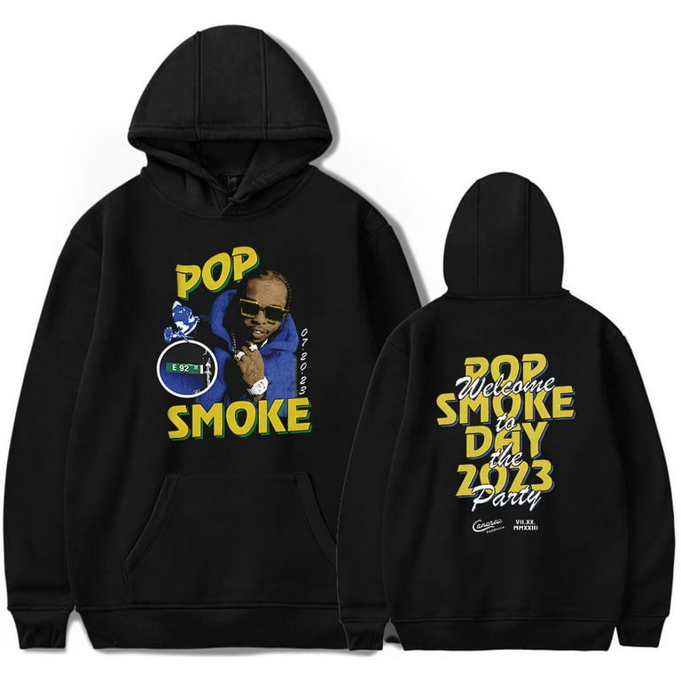 Pop Smoke Merch Hoodies RIP Rapper Welcome To The Party 2023 Vintage Hoodie Women Men Sweatshirt Pullover Walmart