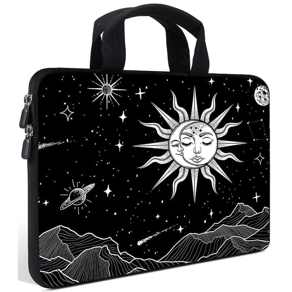 AMARY14 15 15.4 15.6 inch Laptop Handle Bag Computer Protect Case Pouch Holder Notebook Sleeve Neoprene Cover (SUN MOON)