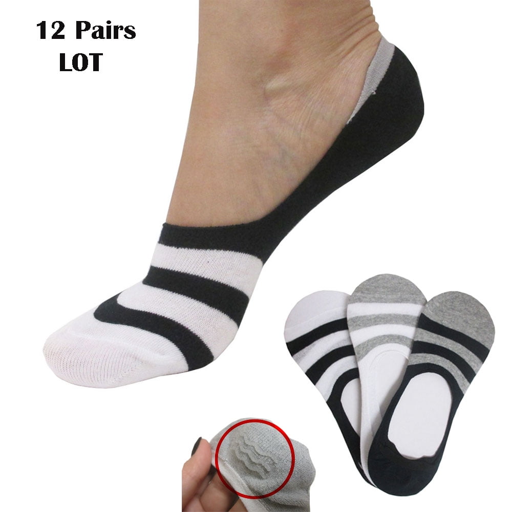 3//6 Pairs Men/'s Invisible No Show Nonslip Loafer Boat Ankle Low Cut Cotton Socks