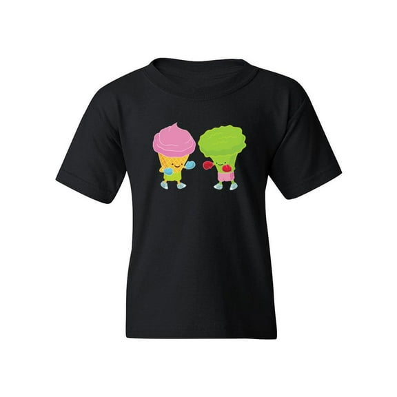 Ice Cream And Broccoli | T | Size Black,S (Youth T-shirt),Juniors