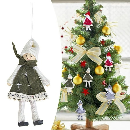 

TANGNADE Christmas Decorations Fabric Christmas Woolen Dolls Creative Christmas Tree Pendants