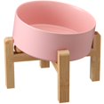 thumbnail image 1 of Addggo Tazón De Cerámica Antideslizante Para Perros De Razas Medianas Y Grandes, Elevado/Elevado, 15 Inclinado, Color Rosa, Inclinado, Bulldog, Cara Grande, Comida Para Mascotas, Plato De Alimentación, 1 of 5
