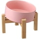 thumbnail image 1 of Addggo Tazón De Cerámica Antideslizante Para Perros De Razas Medianas Y Grandes, Elevado/Elevado, 15 Inclinado, Color Rosa, Inclinado, Bulldog, Cara Grande, Comida Para Mascotas, Plato De Alimentación, 1 of 5