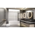 thumbnail image 6 of Bathtub Shower Door Semi-Frameless Double Sliding Tub Door 56"-60"Wx58" H Waterproof Bathroom Shower Door 1/4" (6mm) SGCC Tempered Glass With Explosion-Proof Film, 6 of 9