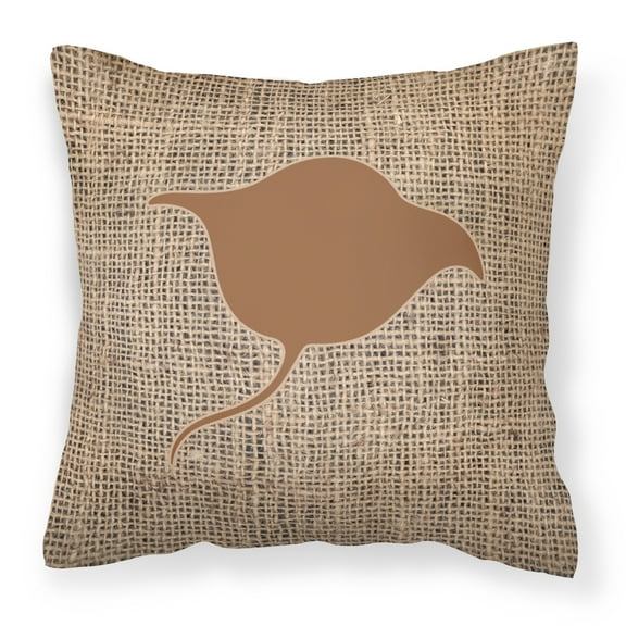 Carolines Treasures BB1094-BL-BN-PW1414 Stingray Burlap and Brown   Canvas Fabric Decorative Pillow BB1094 14Hx14W
