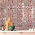 thumbnail image 2 of Walplus  3D Sticker Tile Splashbacks Mosaics Peel and Stick Kitchen Backsplash Moroccan Rose Red 48pcs, 2 of 12