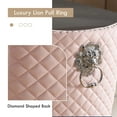 thumbnail image 3 of Velvet Bar Stools Set of 2 Modern Counter Height Bar Stools with Lion Pull Ring Tufted Back, Nailhead Upholstered Barstools for Home Kitchen Island, Swivel Adjustable Stool Chair in Pink, 3 of 9