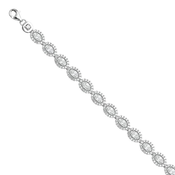 14K Swarovski CZ Bracelet - 7.5"