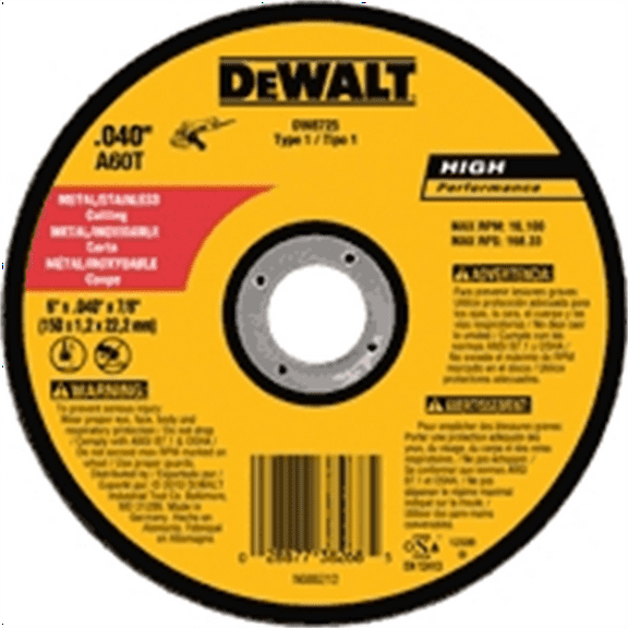 DeWalt 6" x .040" x 7/8" A60T Metal Thin