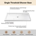 thumbnail image 5 of HOROW Shower Base 60" x 36", Center Drain Single Threshold Shower Base in White with Efficient Drainage, Non-Slip, 5 of 9