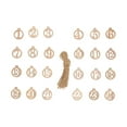 thumbnail image 4 of ORDDIART 24Set Wooden Number Crafts For Photography Lovers Beige Round Christmas Carving Pendant, 4 of 8