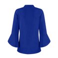 thumbnail image 4 of Clearance under 10$ Sevevn Summer And Spring Fashion Women Solid 3/4 Sleeve T-shirt Pullover V-Neck Top Blouse Savings Up to 30% Off Blue L, 4 of 6