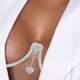 thumbnail image 1 of pieza de cadena de soporte para el pecho con diamantes de imitación, colgante de corazón de cristal moderno, cadena para sujetador, cadena para el cuerpo de bikini sexy, joyería para mujer, 1 of 5