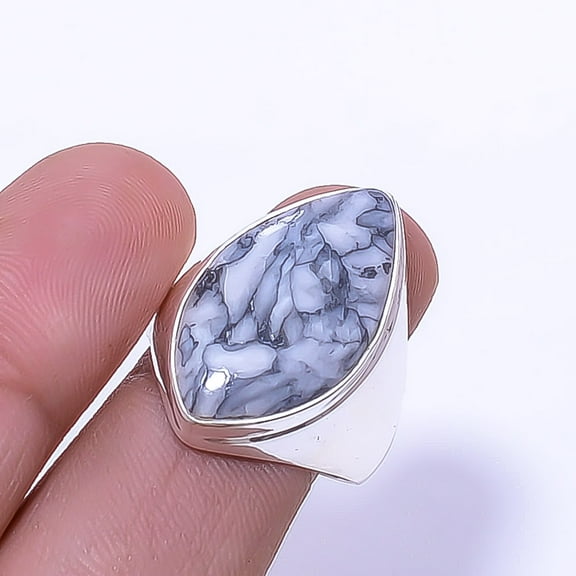 Pinolith - Austria Gemstone 925 Sterling Silver Ring S.9 R_9486_283_19, Gemstone Silver Jewelry, New Year Sale, Valentin's Day Gift