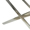thumbnail image 6 of DecMode 45" x 30" Gray Leather Tray Table Accent Table with Diagonal Silver Legs and Handles, 1-Piece, 6 of 11