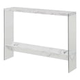thumbnail image 2 of Convenience Concepts SoHo Table Console en V avec Tablette, Fini Bois Marbre Blanc, 2 of 6