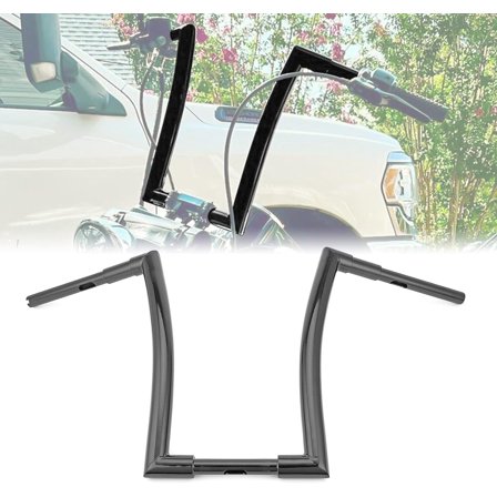 Wsays 12" Rise Ape Handlebar 1.5" Fat Monkey Bar Handlebar Black Compatible with Harley Softail Sportster XL 883 1200 Dyna with Road King 1994-2022 with Road Glide 1998-2013 Model