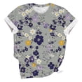 thumbnail image 5 of Jsaierl Womens Summer Short Sleeve Shirts Floral Printed Plus Size Round Neck Tee Blouses Casual Loose Comfy Dressy Tunic Tops, 5 of 6