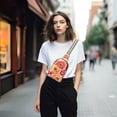thumbnail image 4 of FORMRS Womens Crossbody Sling Bag Travel Daypack Shoulder Chest Backpack, Orange Hand Drawn Floral, 4 of 7