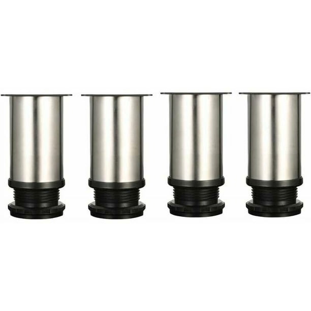 patas ajustables de 8 cm de altura, patas de gabinete gruesas, patas de mesa, patas de muebles, acero inoxidable cepillado, altura ajustable de 0 a 15 mm, vienen con tornillos de acero inoxidable