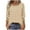 Khaki, variant on 2025 Black * Friday and Cyber * Monday Ladies' Fashionable Striped And Printed Button-up T-shirt 3/4 Length Three-quarter Sleeve Round Neck Top/shirt Wine S