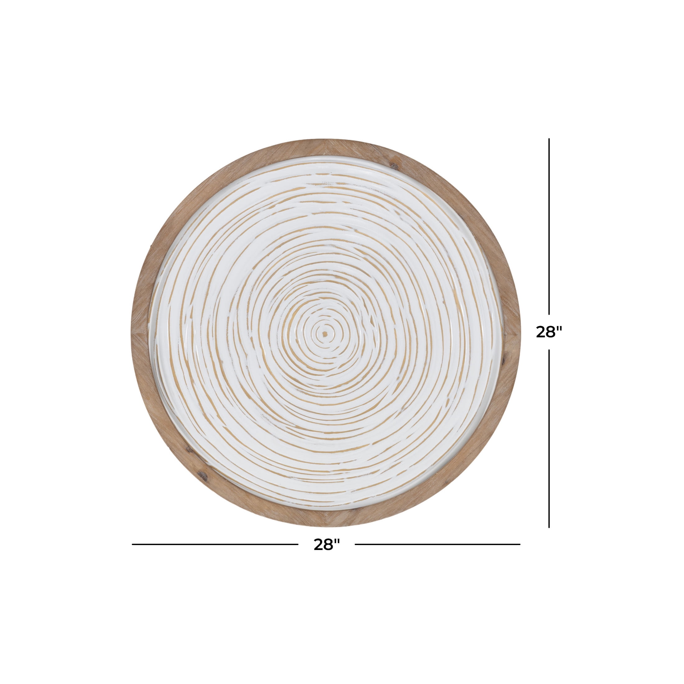 DecMode Brown Metal Handmade Starburst Wall Decor with White Swirl Center