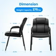thumbnail image 3 of SSyao Waiting Room Leather Guest Chairs with Padded Arms, Comfy Stationary Reception Meeting Chair, Rest for Conference Side Office Home Desk Elderly Salon Clinic-Leather Chair 1 Pack, 3 of 20